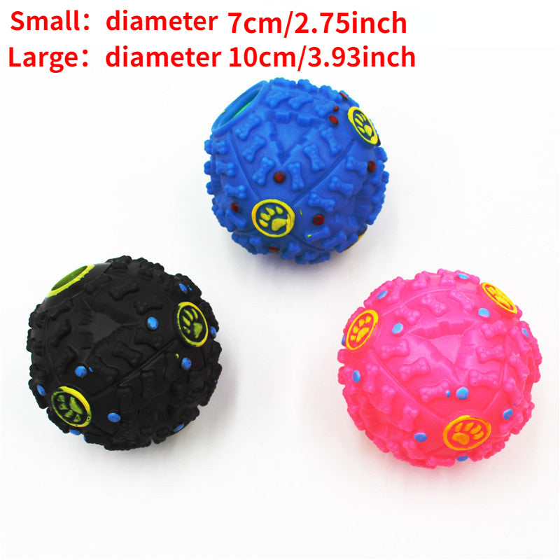Interactive Dog Chew Toy Ball with Treat Dispenser - Durable Food-Dispensing Squeaky Toy for Teething Puppies & Dental Health, All Breeds, Black with Green & Yellow Patterns, Plastic Material