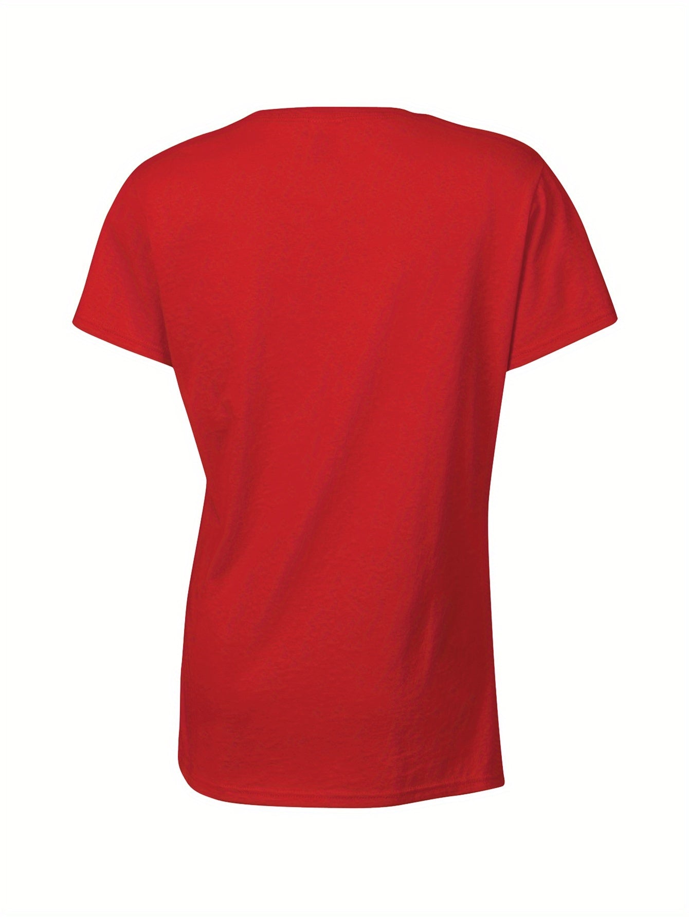 Chic Typographic Womens Tee - Comfy Cotton Crew Neck, Versatile Casual Spring & Summer Top