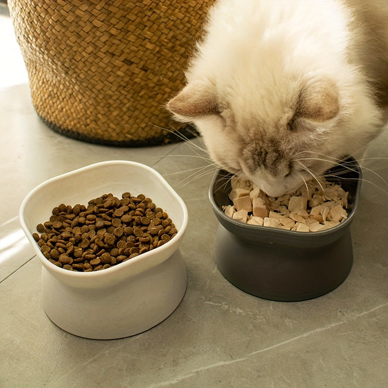 Ergonomic Anti-Spill Cat Bowl: Health-Conscious, Sleek Design for Food & Water