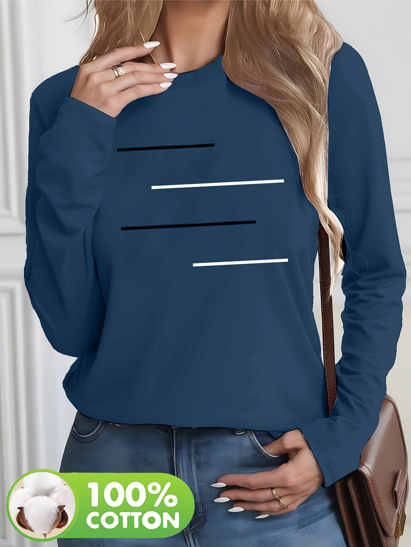 Women's Olive Green Long Sleeve T-Shirt - Minimalist Elegant Top, Soft Everyday Shirt for Casual & Formal Outfits - NC-13210, Allseason Top, Modern Fashion, Durable Clothing, Basic Blouse, Office Wear
