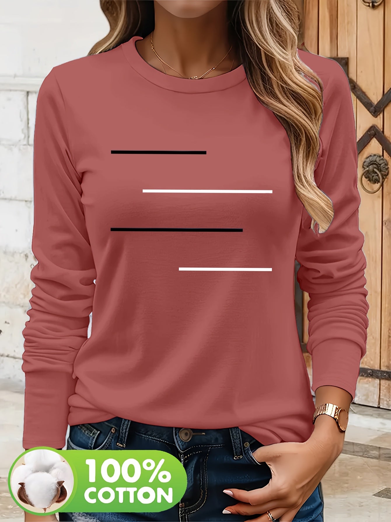 Women's Olive Green Long Sleeve T-Shirt - Minimalist Elegant Top, Soft Everyday Shirt for Casual & Formal Outfits - NC-13210, Allseason Top, Modern Fashion, Durable Clothing, Basic Blouse, Office Wear