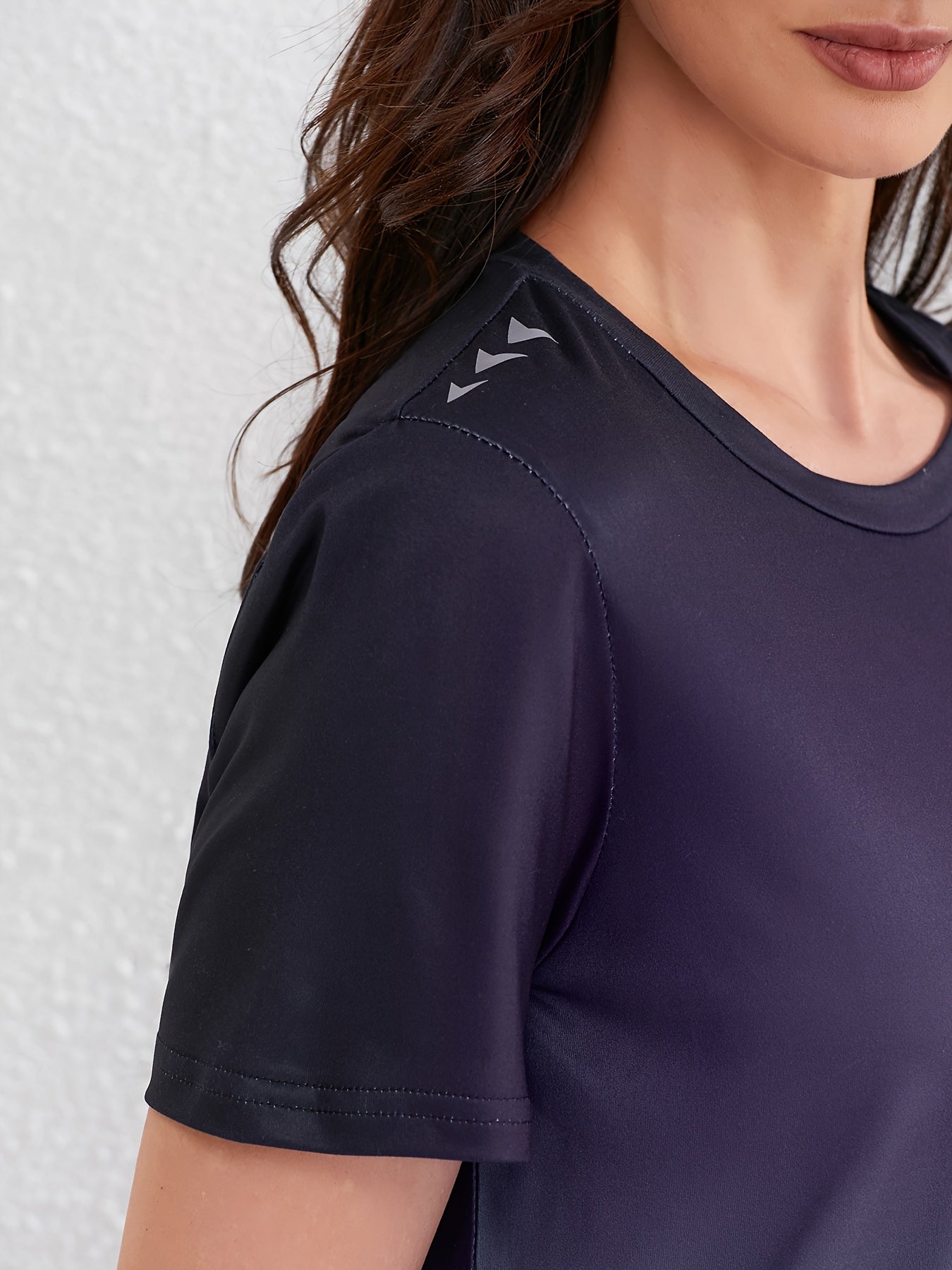 Women's Ombre Sports Tee, Gradient Shades, Casual Athletic T-Shirt, Short-Sleeve, Quick Dry, Breathable Fabric, Gym Wear, Running Top