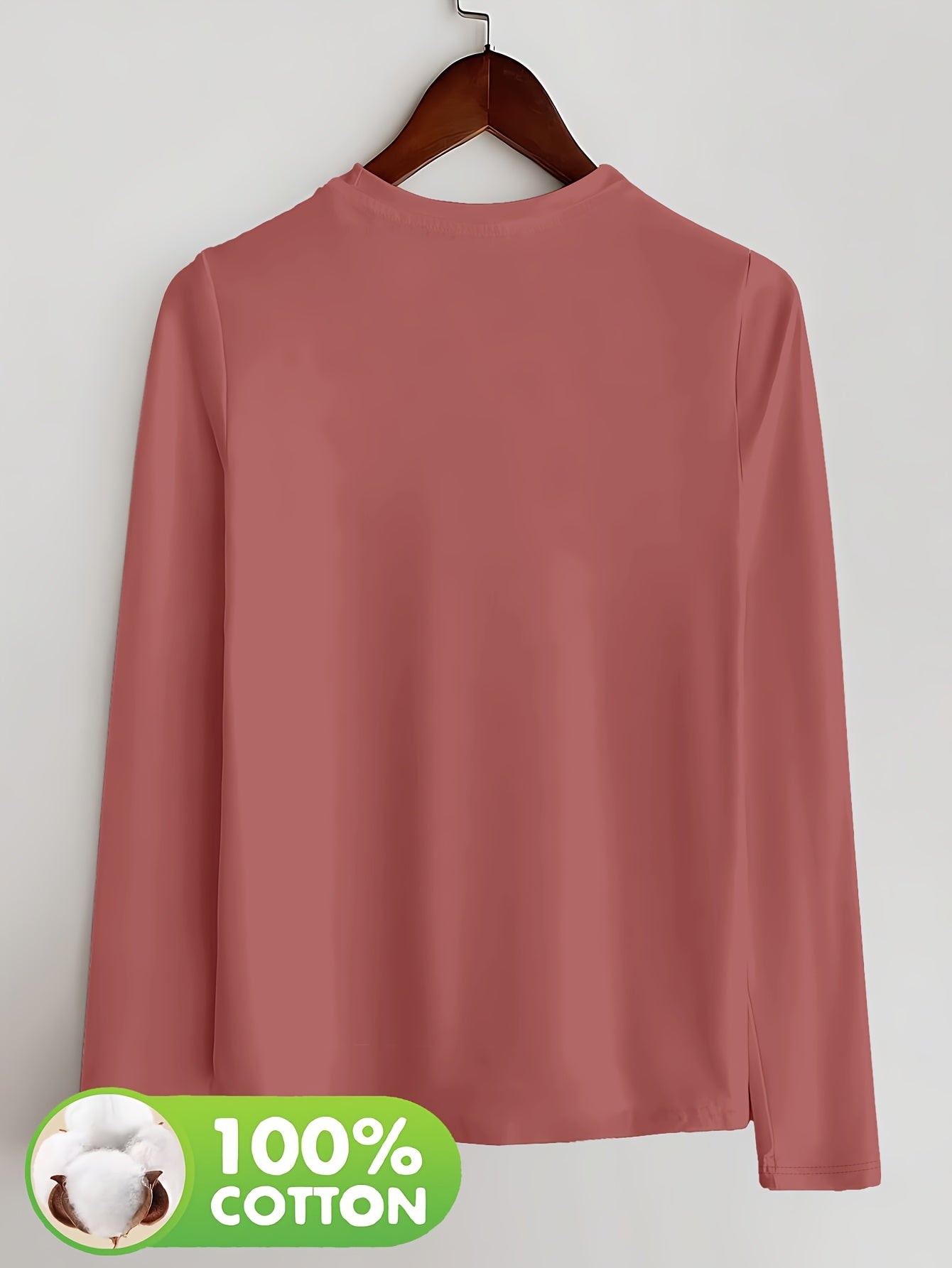 Women's Olive Green Long Sleeve T-Shirt - Minimalist Elegant Top, Soft Everyday Shirt for Casual & Formal Outfits - NC-13210, Allseason Top, Modern Fashion, Durable Clothing, Basic Blouse, Office Wear