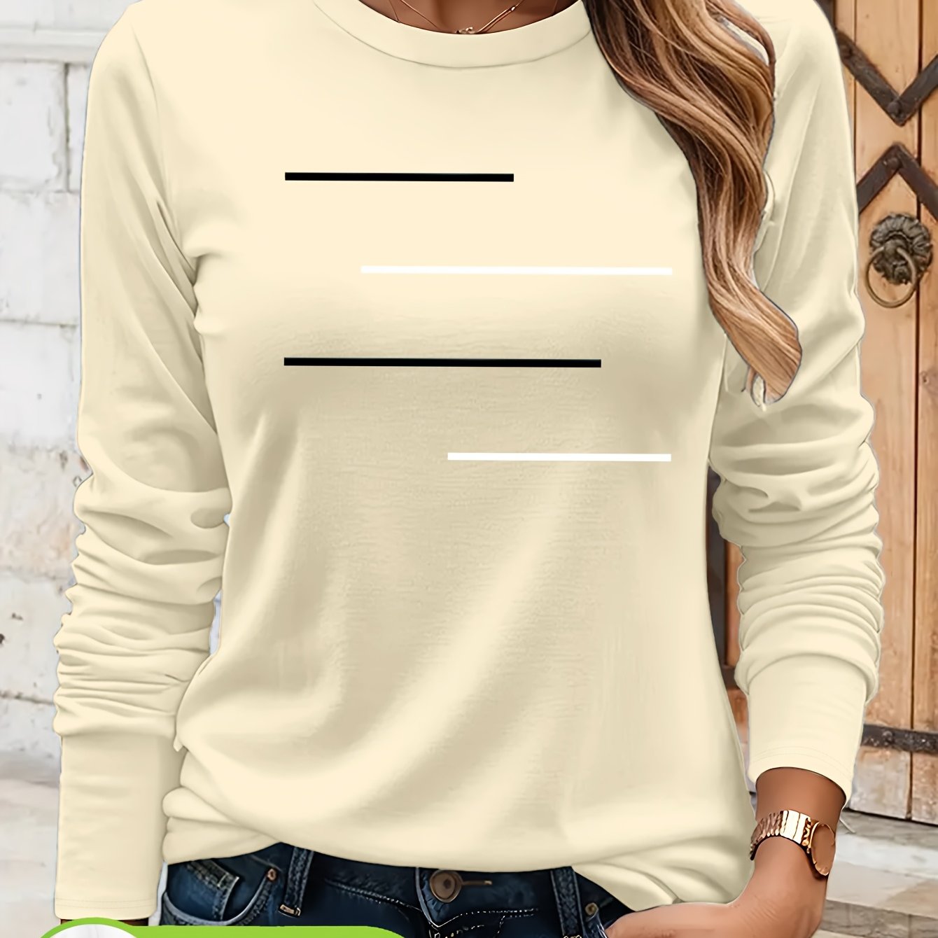 Women's Olive Green Long Sleeve T-Shirt - Minimalist Elegant Top, Soft Everyday Shirt for Casual & Formal Outfits - NC-13210, Allseason Top, Modern Fashion, Durable Clothing, Basic Blouse, Office Wear
