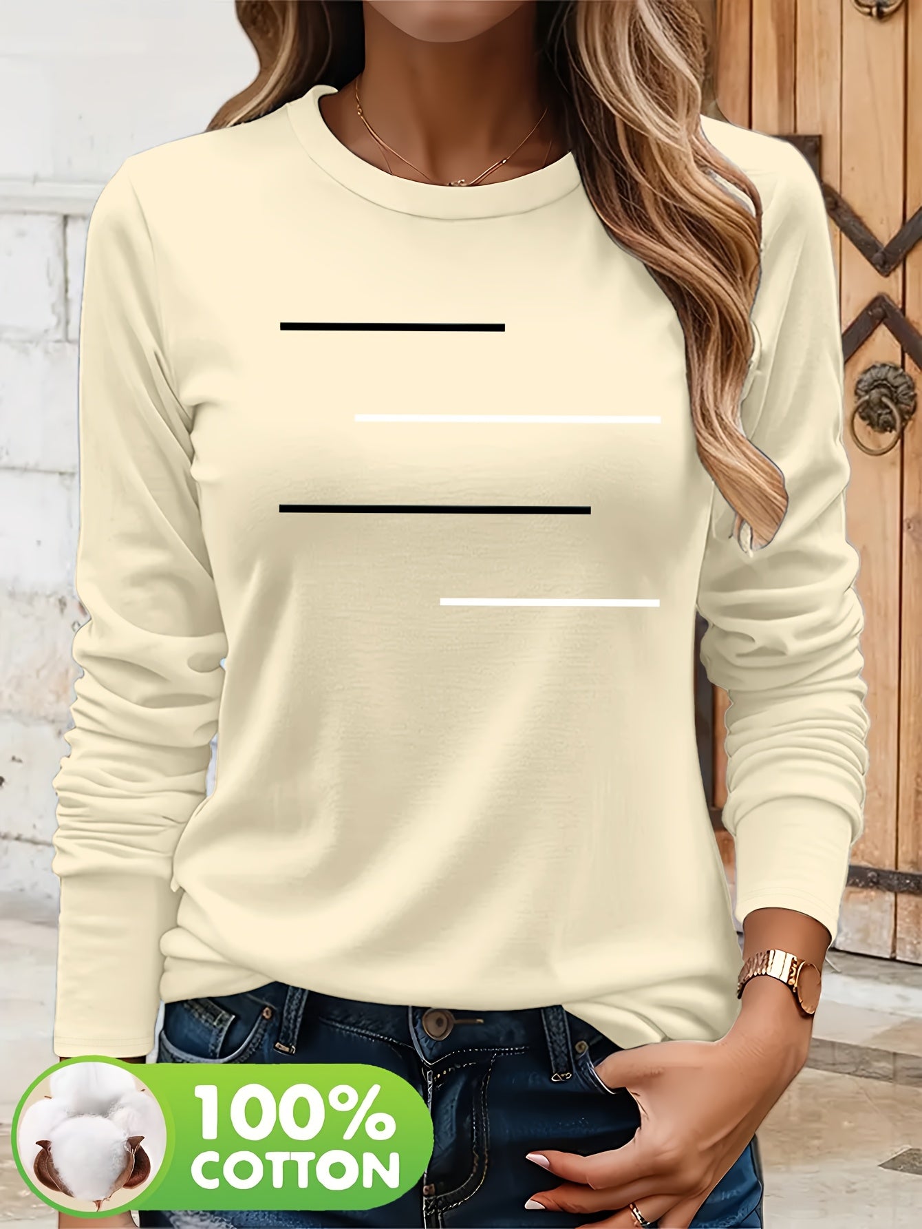 Women's Olive Green Long Sleeve T-Shirt - Minimalist Elegant Top, Soft Everyday Shirt for Casual & Formal Outfits - NC-13210, Allseason Top, Modern Fashion, Durable Clothing, Basic Blouse, Office Wear