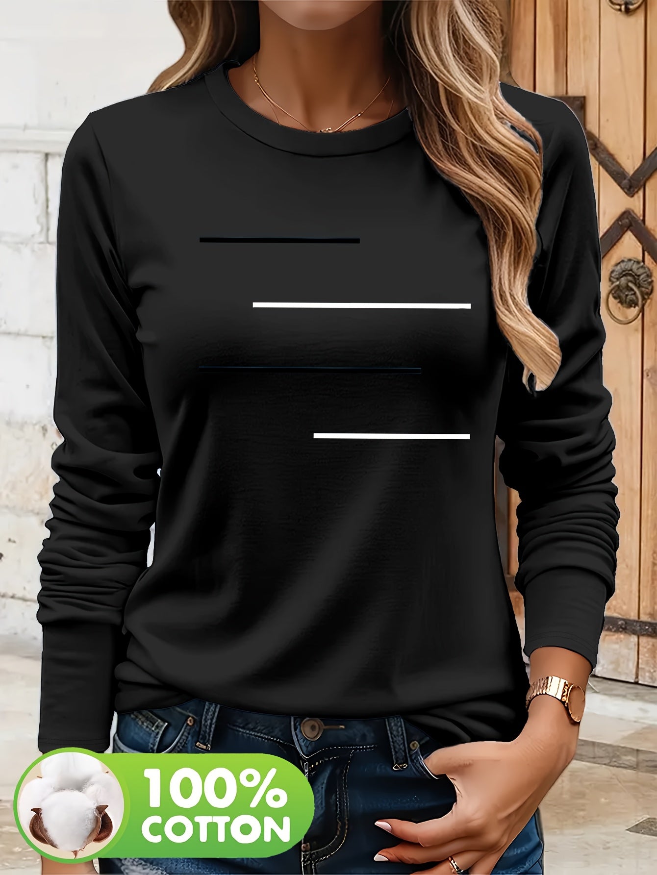 Women's Olive Green Long Sleeve T-Shirt - Minimalist Elegant Top, Soft Everyday Shirt for Casual & Formal Outfits - NC-13210, Allseason Top, Modern Fashion, Durable Clothing, Basic Blouse, Office Wear