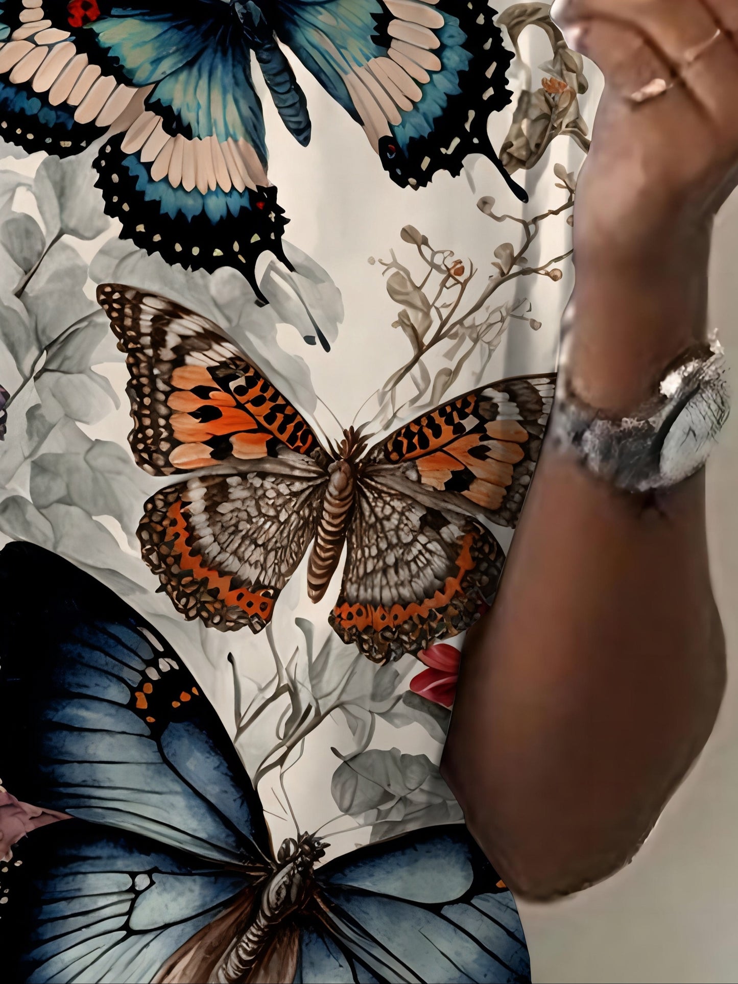 Women's Casual Butterfly Print T-shirt, 3D Printed Short Sleeve Top, Fashionable Crew Neck Tee for Daily Wear