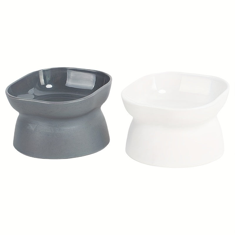 Ergonomic Anti-Spill Cat Bowl: Health-Conscious, Sleek Design for Food & Water
