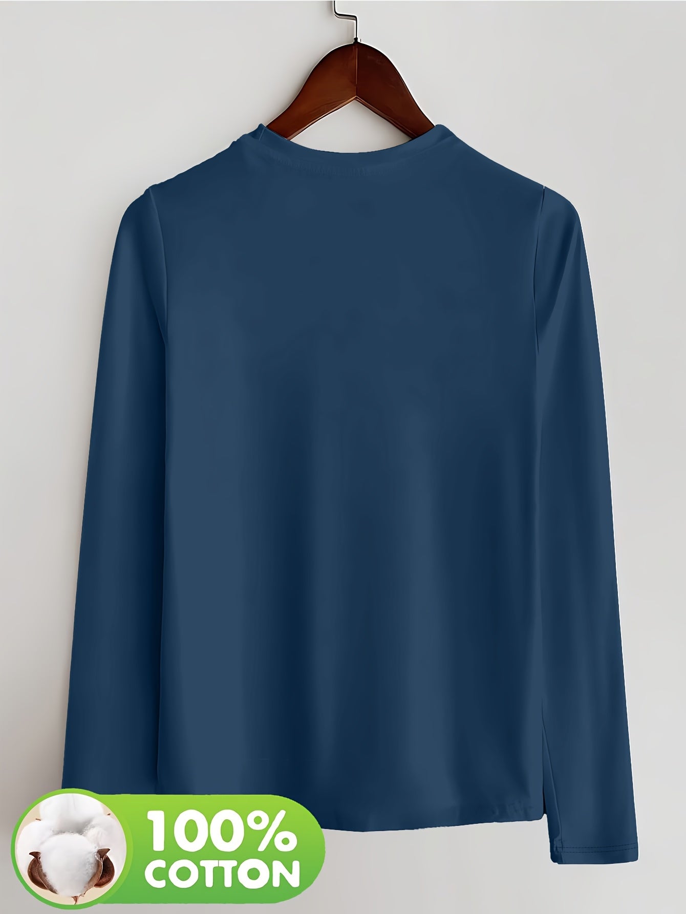 Women's Olive Green Long Sleeve T-Shirt - Minimalist Elegant Top, Soft Everyday Shirt for Casual & Formal Outfits - NC-13210, Allseason Top, Modern Fashion, Durable Clothing, Basic Blouse, Office Wear
