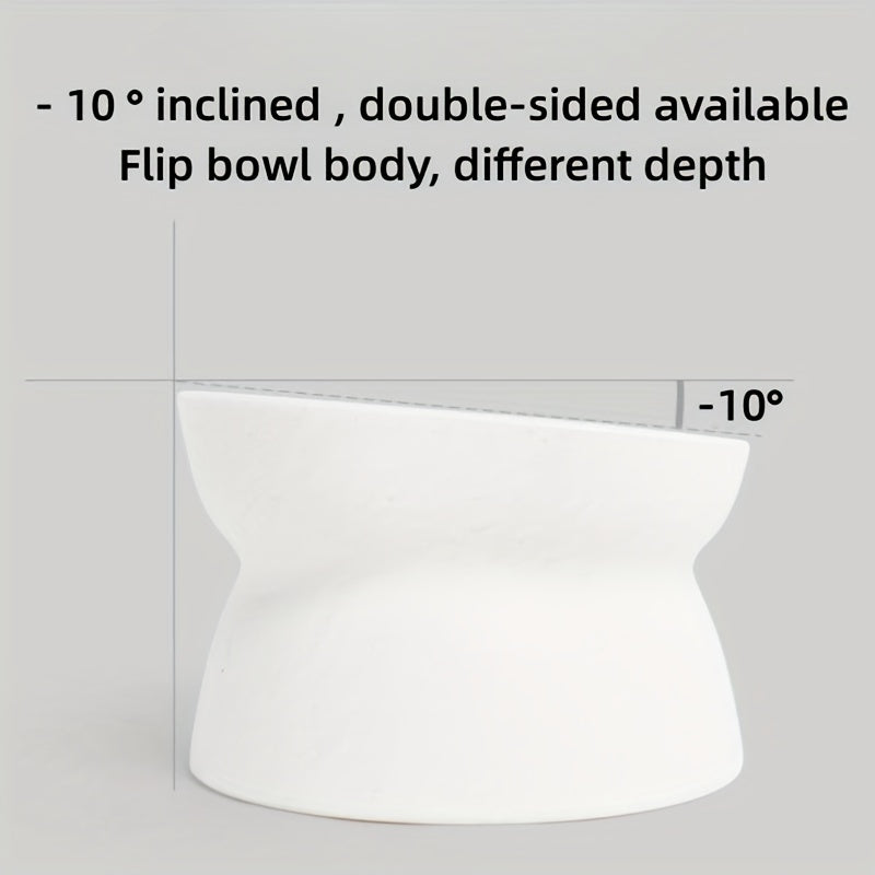 Ergonomic Anti-Spill Cat Bowl: Health-Conscious, Sleek Design for Food & Water