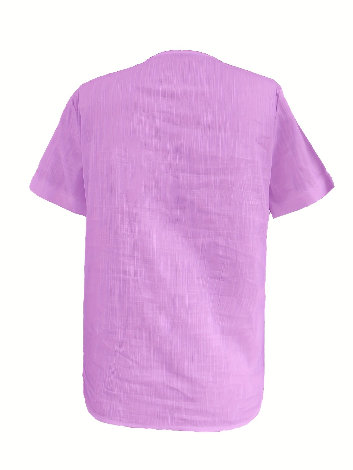 Women's Casual Blouse - Soft Pink Everyday shirt, Button-Front Placket, Non-Stretch Fabric for Office, Brunch, Lounge - Machine Washable All-Season Women's Blouse, Office Attire, Textured Fabric, Comfortable Wear, Versatile T