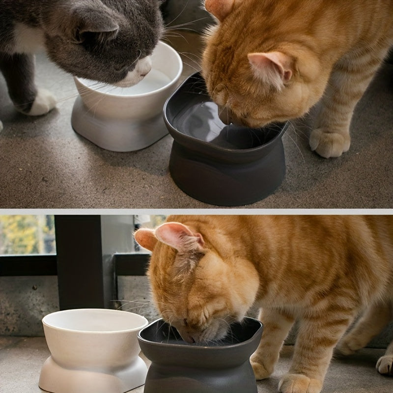 Ergonomic Anti-Spill Cat Bowl: Health-Conscious, Sleek Design for Food & Water