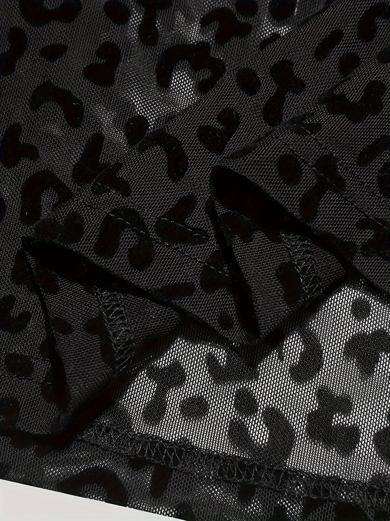 Mens O-neck Mesh Shirt Leopard Pattern See Through Blouse Party Sexy Shirt Pullover