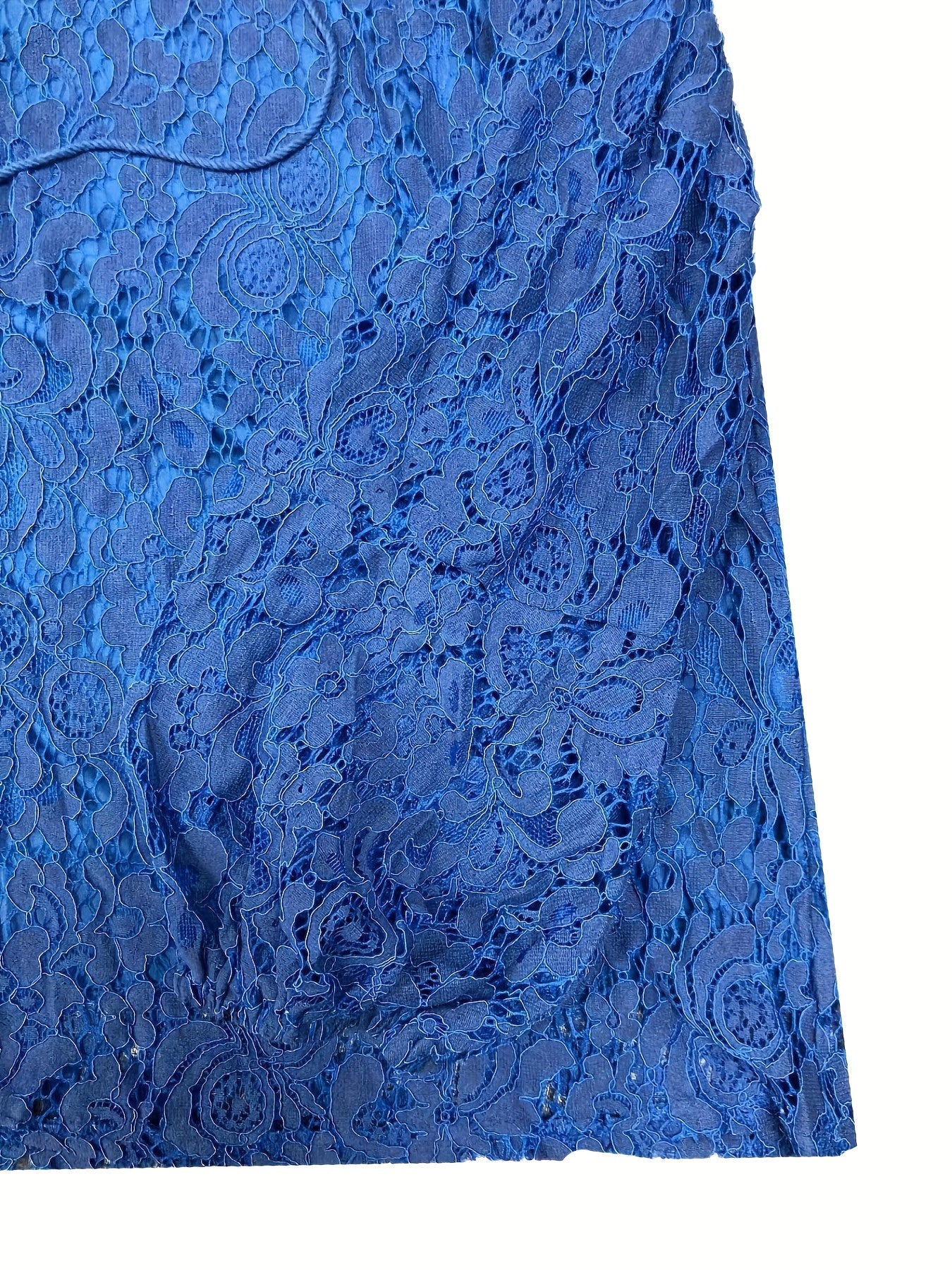Plus Size Boho Blouse, Women's Plus Solid Lace Lantern Sleeve Tassel Trim V Neck Tunic Shirt Top