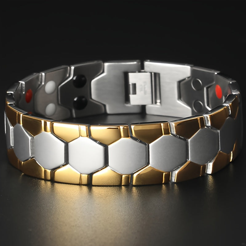 4 Elements Domineering And Fashionable Titanium Steel Bracelet Spherical Energy Magnet Bracelet Health Gift Gift For Family And Friends
