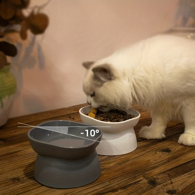 Ergonomic Anti-Spill Cat Bowl: Health-Conscious, Sleek Design for Food & Water