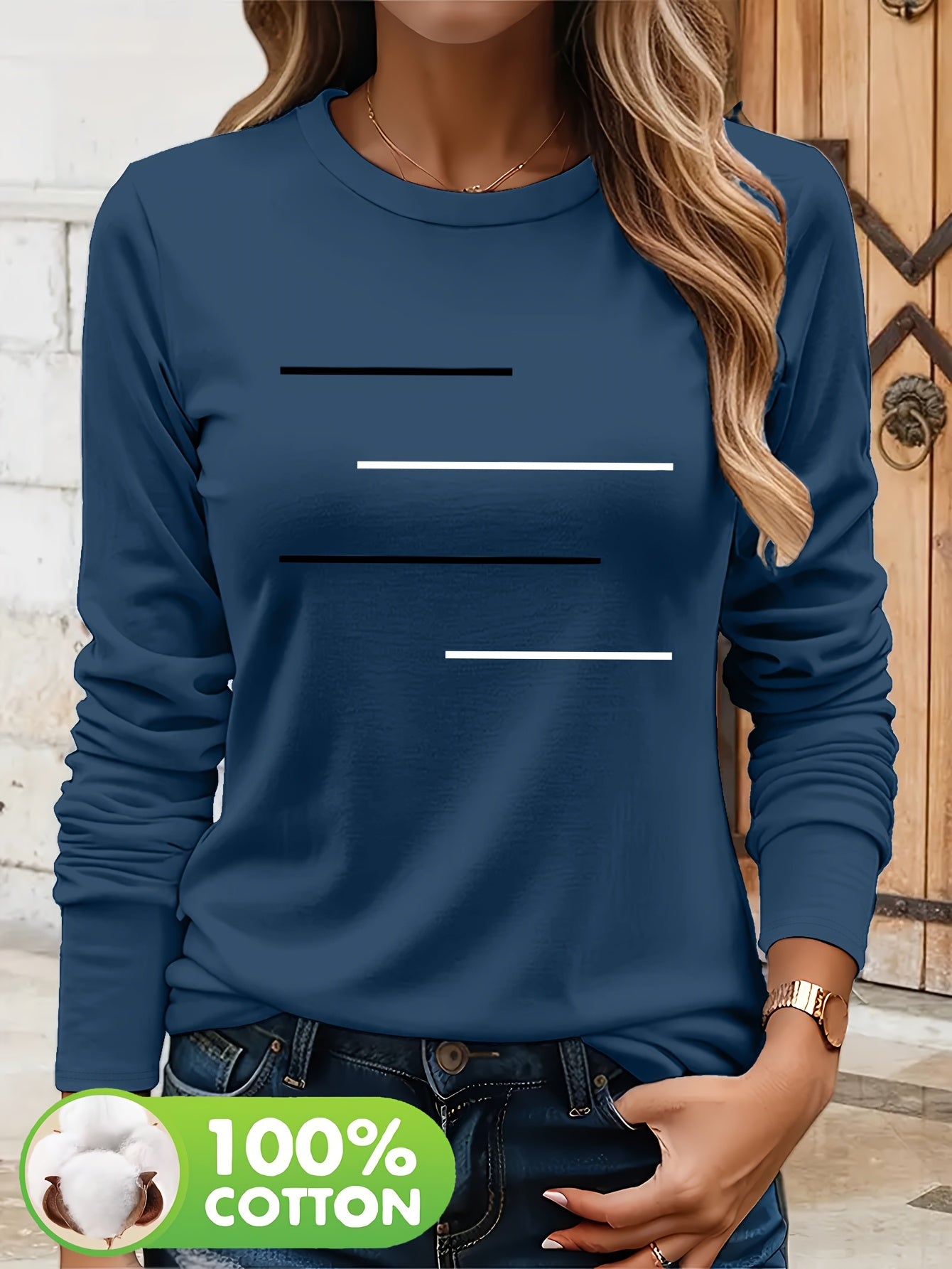 Women's Olive Green Long Sleeve T-Shirt - Minimalist Elegant Top, Soft Everyday Shirt for Casual & Formal Outfits - NC-13210, Allseason Top, Modern Fashion, Durable Clothing, Basic Blouse, Office Wear