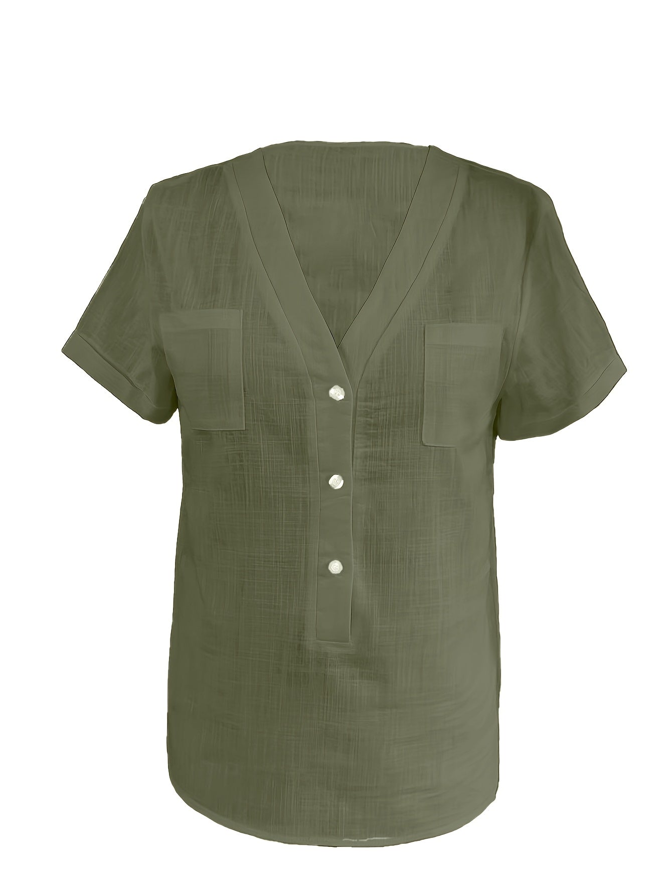 Women's Casual Blouse - Soft Pink Everyday shirt, Button-Front Placket, Non-Stretch Fabric for Office, Brunch, Lounge - Machine Washable All-Season Women's Blouse, Office Attire, Textured Fabric, Comfortable Wear, Versatile T