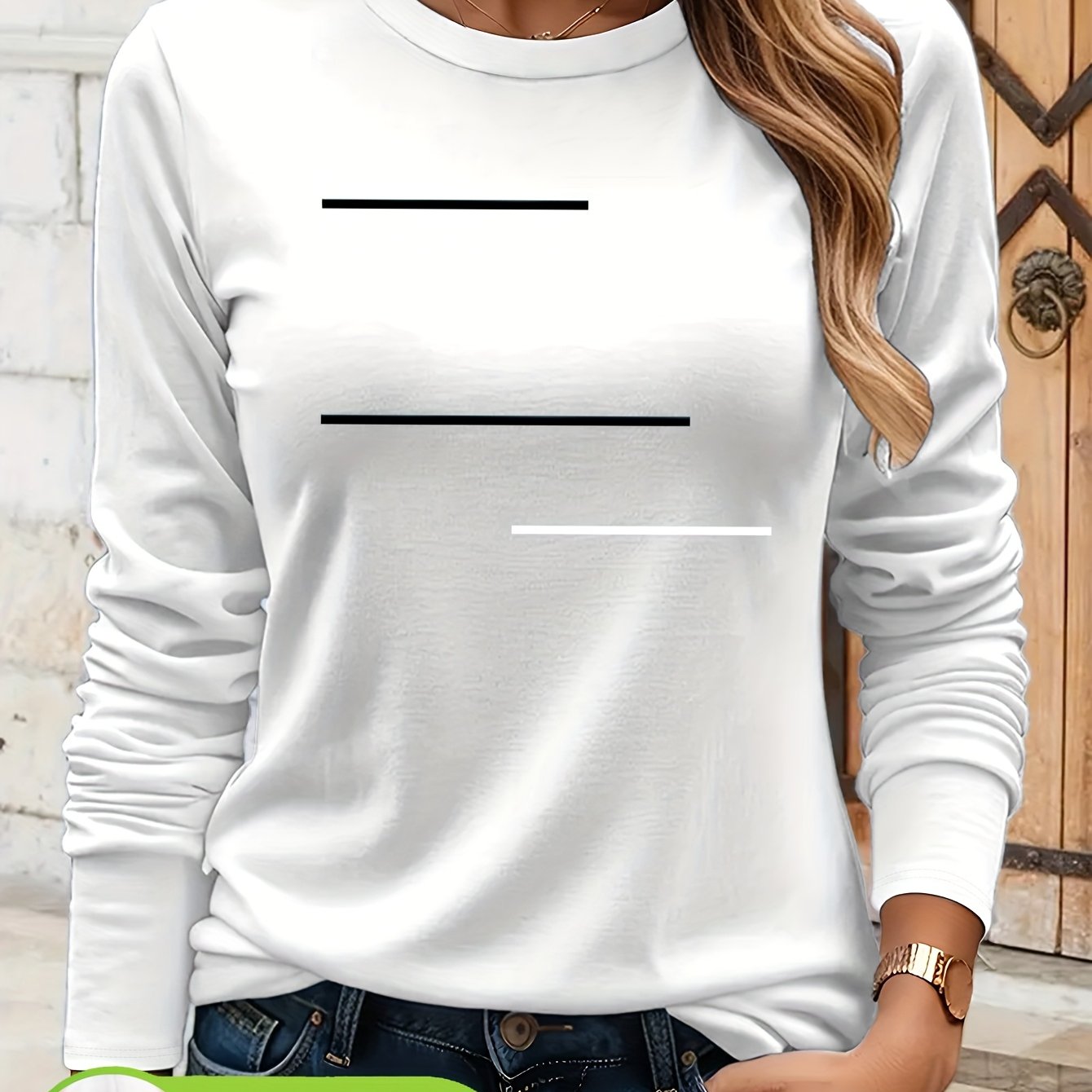 Women's Olive Green Long Sleeve T-Shirt - Minimalist Elegant Top, Soft Everyday Shirt for Casual & Formal Outfits - NC-13210, Allseason Top, Modern Fashion, Durable Clothing, Basic Blouse, Office Wear