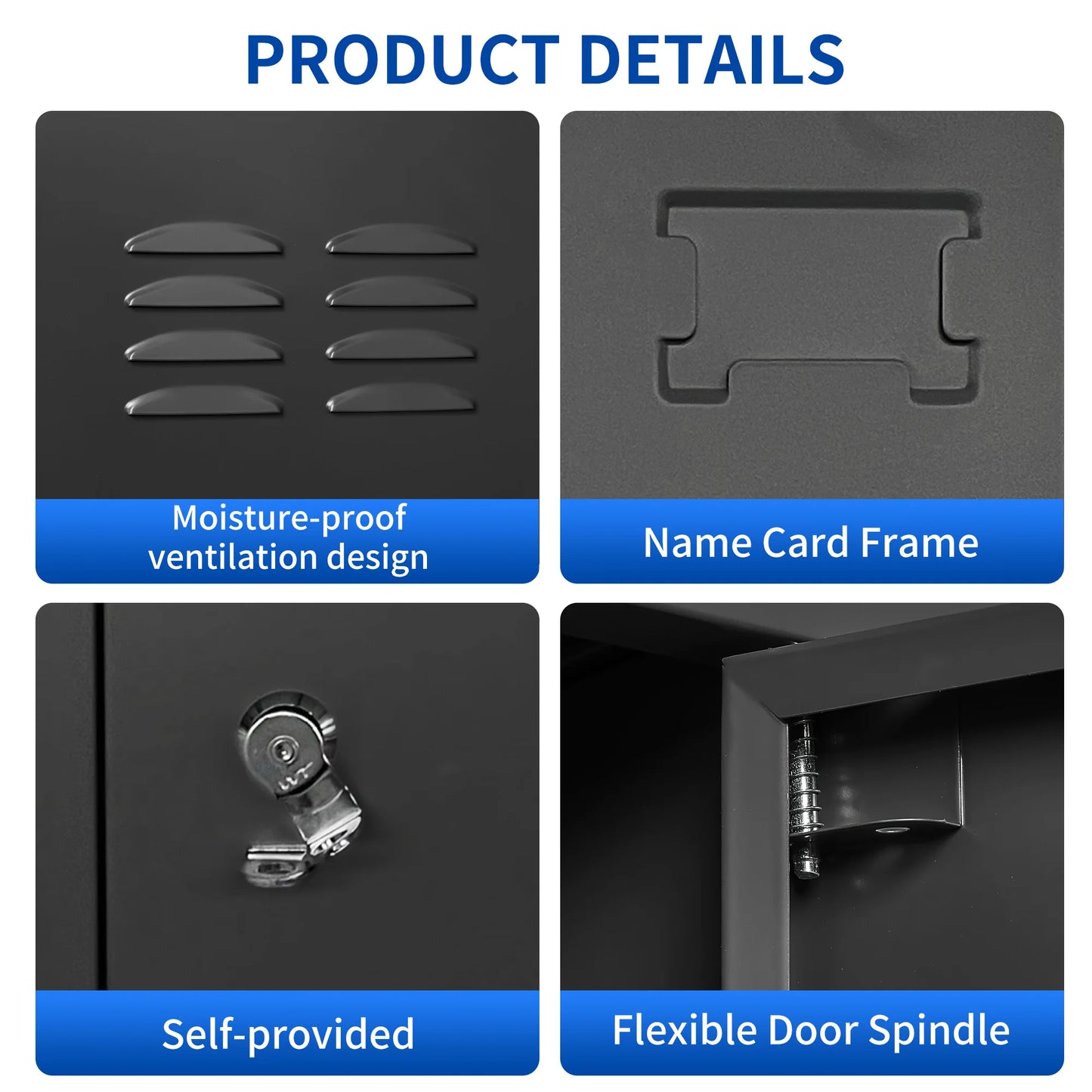 15 Door 72"H Metal Lockers With Lock for Employees Storage Locker Cabinet for Home Gym Office School Garage Easy Assembly Black