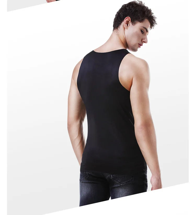 Men's Tank Tops Summer Men Vest Clothes Ice Silk Undershirt Male Solid Transparent O Neck Sleeveless Fitness Shirt Tee Tops Man