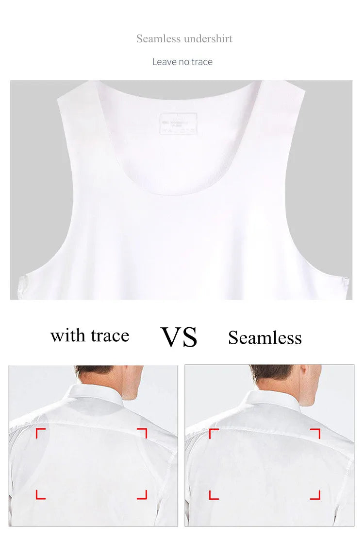 Men's Tank Tops Summer Men Vest Clothes Ice Silk Undershirt Male Solid Transparent O Neck Sleeveless Fitness Shirt Tee Tops Man