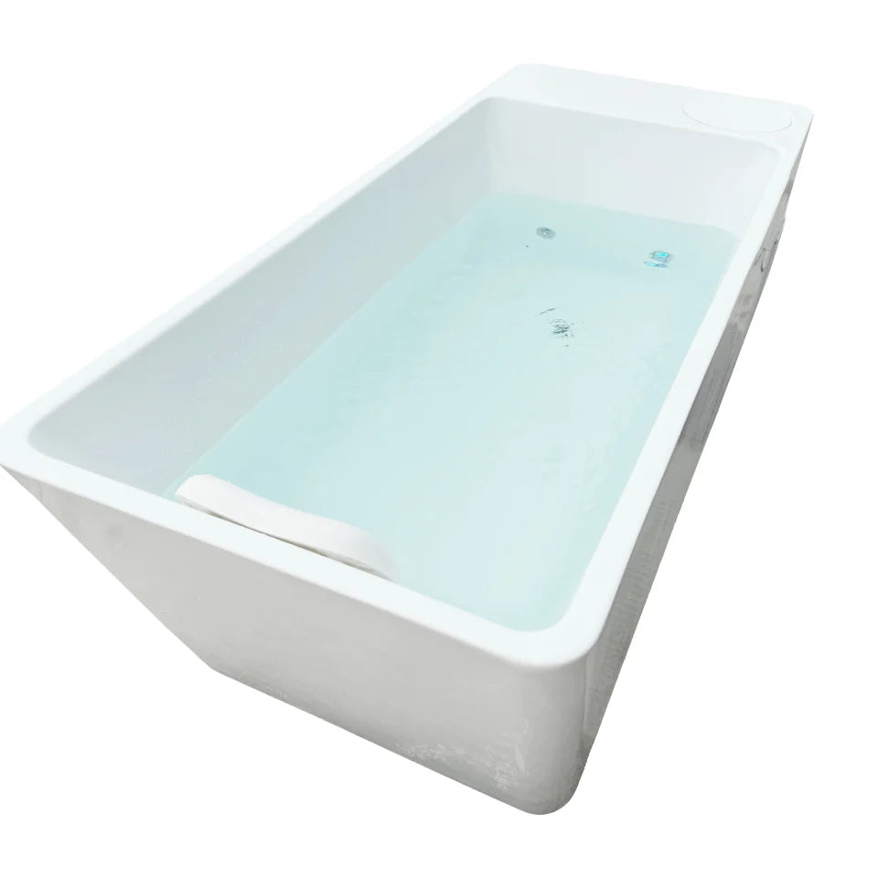 All-In-One Rectangle Shape Acrylic Spa Tub Modern Design Freestanding Outdoor Ice Bath for Gym & Villa/hotel Soaking