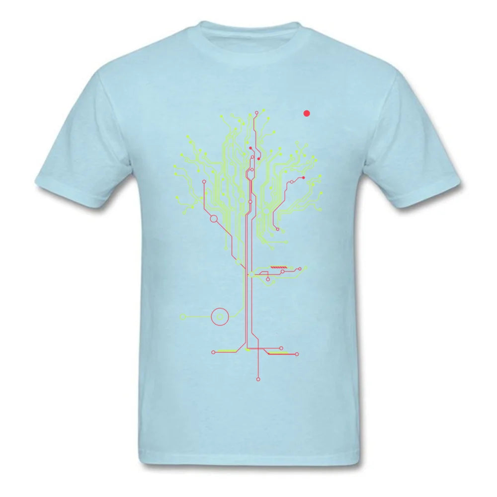 Men's Tops Tees Tree of Tomorrow IC Circuit Board Creative Design Youth Tshirt Oversized Fashion Cool Tops Tees Sweatshirt