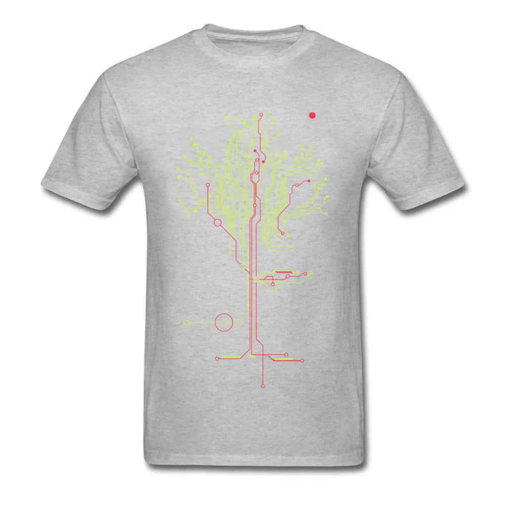 Men's Tops Tees Tree of Tomorrow IC Circuit Board Creative Design Youth Tshirt Oversized Fashion Cool Tops Tees Sweatshirt