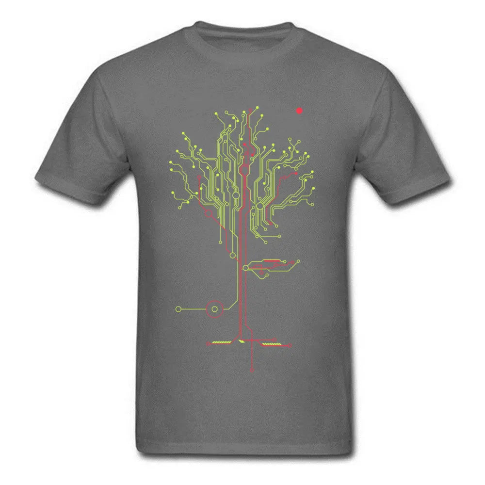 Men's Tops Tees Tree of Tomorrow IC Circuit Board Creative Design Youth Tshirt Oversized Fashion Cool Tops Tees Sweatshirt