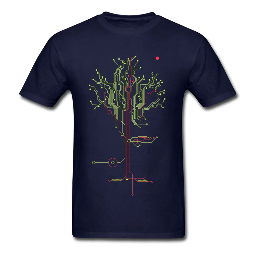 Men's Tops Tees Tree of Tomorrow IC Circuit Board Creative Design Youth Tshirt Oversized Fashion Cool Tops Tees Sweatshirt