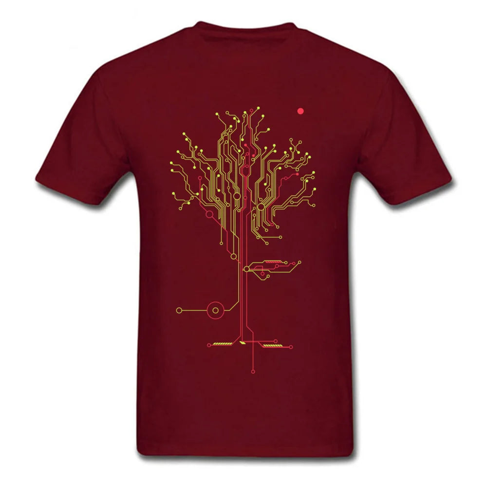 Men's Tops Tees Tree of Tomorrow IC Circuit Board Creative Design Youth Tshirt Oversized Fashion Cool Tops Tees Sweatshirt