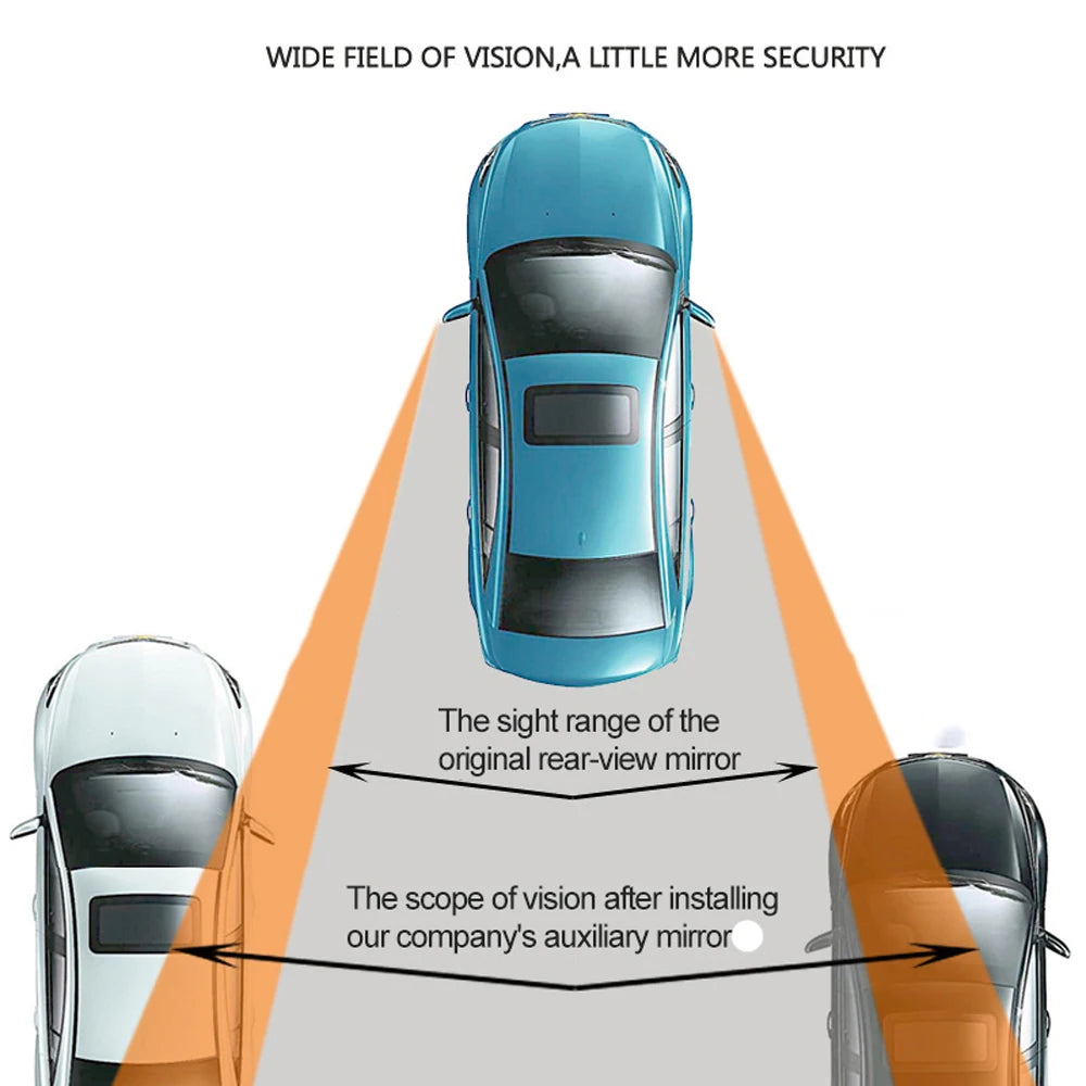 Car Mirror Frameless Car Auxiliary Blind Spot Mirror 360 Degree Wide Angle Parking Auto Rearview Adjustable Mirror Accessories