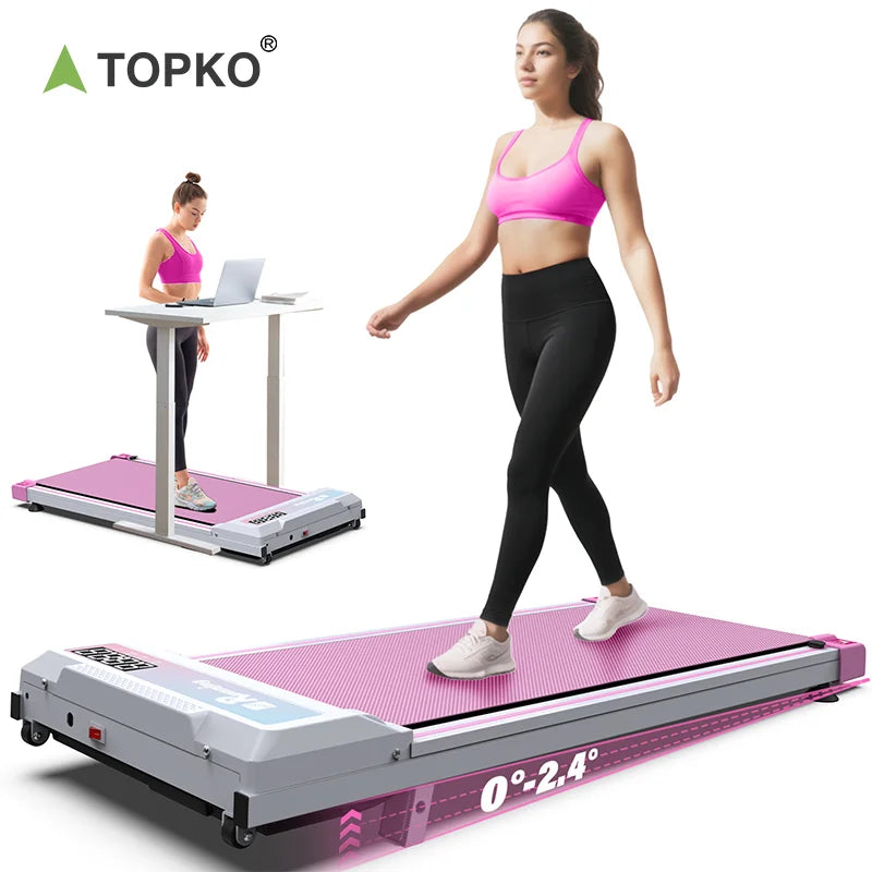 TOPKO US Warehouse Underdesk Treadmill with Removable Desk Fitness Exercise Running Machine Gym Home Use Folding Treadmill