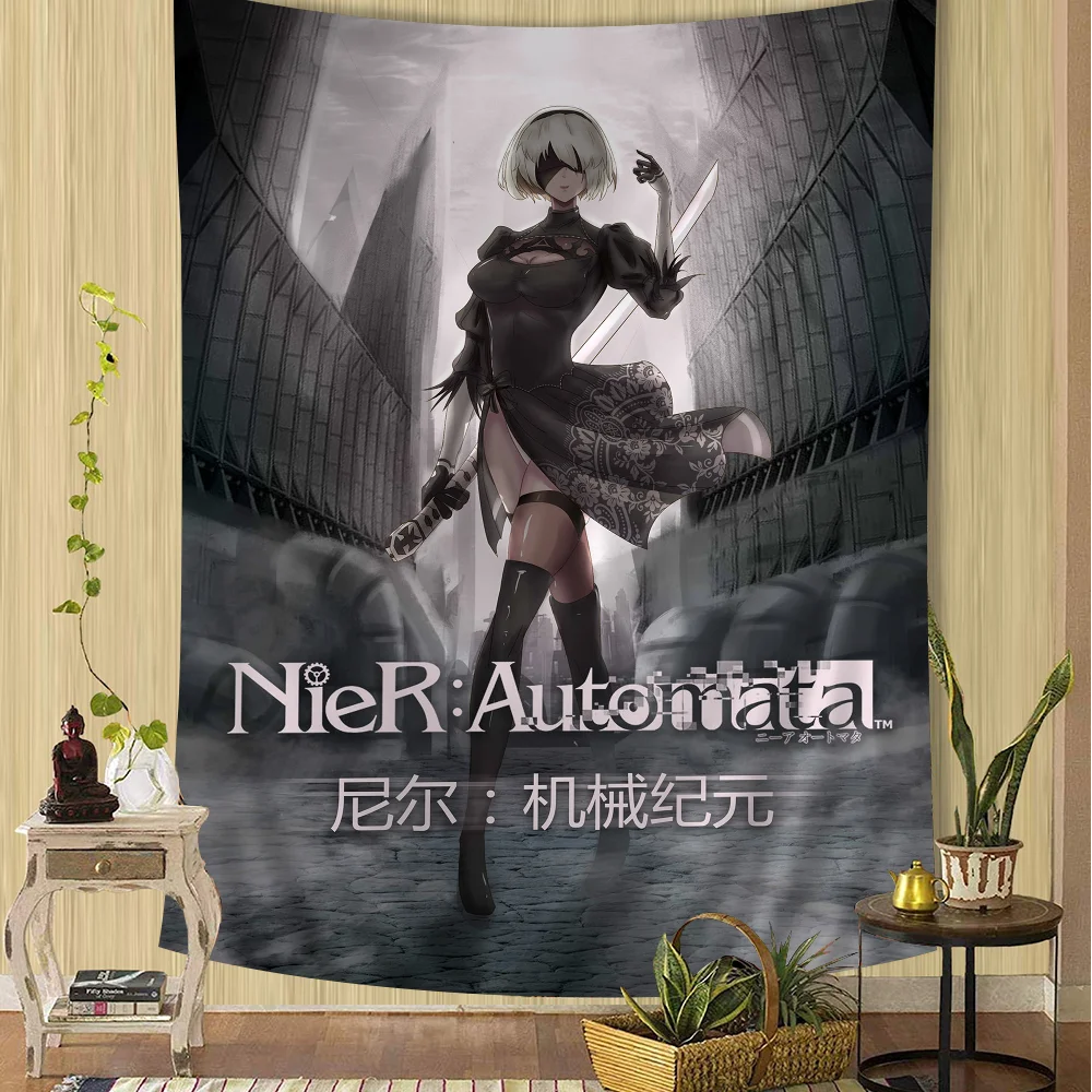 NieR Automata Cartoon Tapestry Home Decoration hippie bohemian decoration divination Home Decor