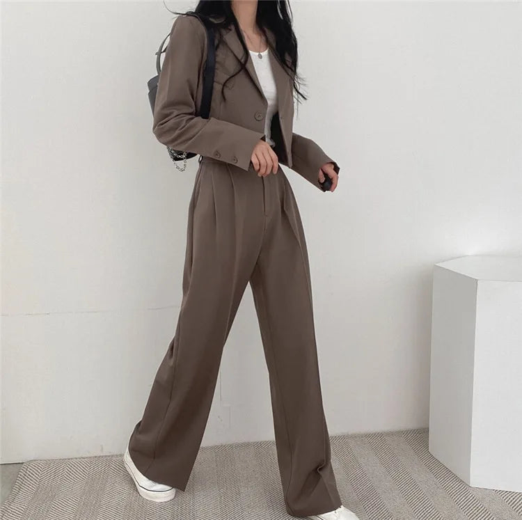 New Spring and Autumn Casual British Style Suit Women's Fashion Pants Suit