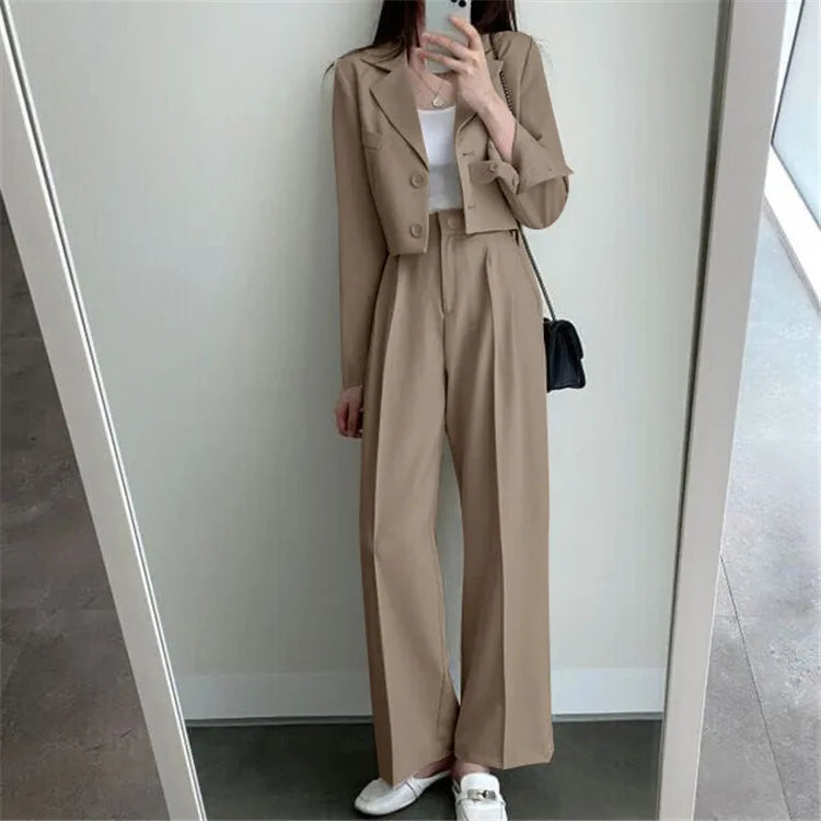 New Spring and Autumn Casual British Style Suit Women's Fashion Pants Suit