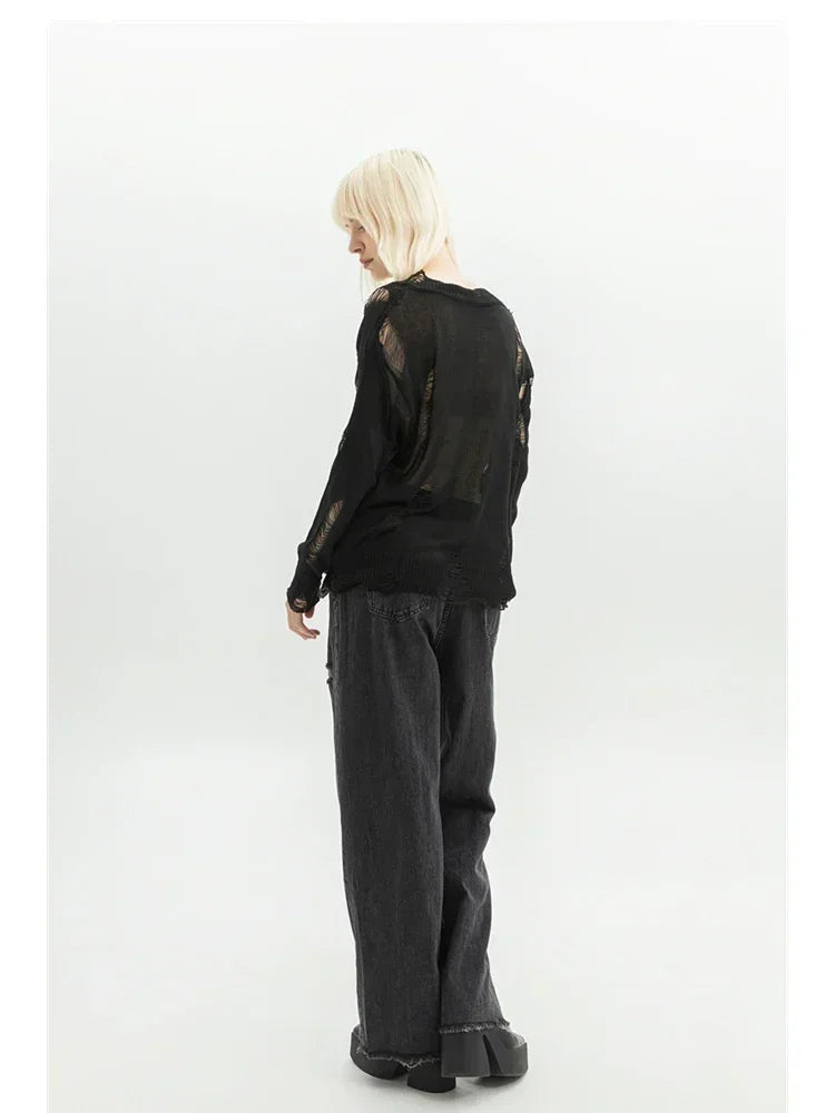 Women Clothing Black Gothic Jeans Pink Cross Y2k Oversize Loose Aesthetic Denim Trousers Harajuku Korean 2000s Jean Trashy Pants