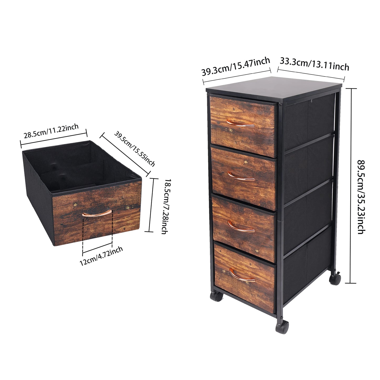 Fabric Drawer Storage Cabinet Home Furniture for Kitchen, Bedroom, Office, Study
