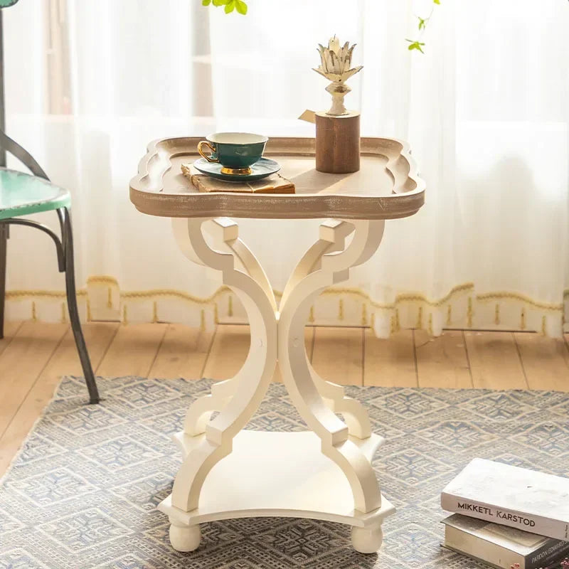 Farmhouse end Table, Cocktail Table Set, Modern Circle Hand-Crafted Natural Wood Finsh Small Side and End Table Sets,Natural