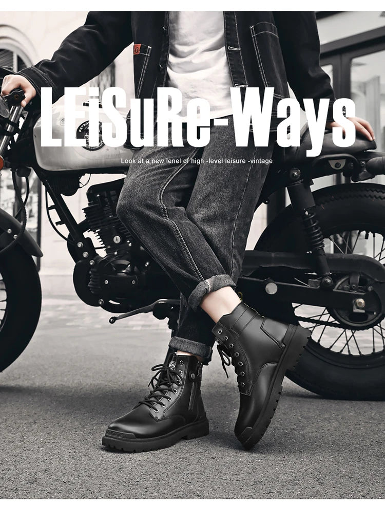 Men's Winter Boots Offer Safety Work Shoes Mens Shooes Men Motorcycle Boot Ankle Snow High Military Man Tactical Army Working
