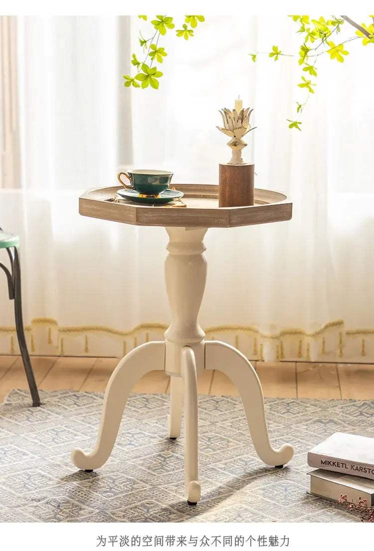 Farmhouse end Table, Cocktail Table Set, Modern Circle Hand-Crafted Natural Wood Finsh Small Side and End Table Sets,Natural