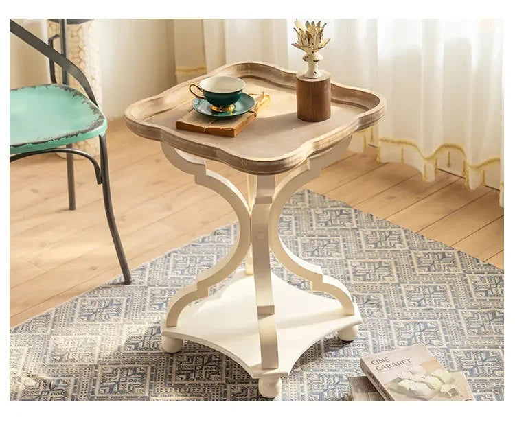 Farmhouse end Table, Cocktail Table Set, Modern Circle Hand-Crafted Natural Wood Finsh Small Side and End Table Sets,Natural