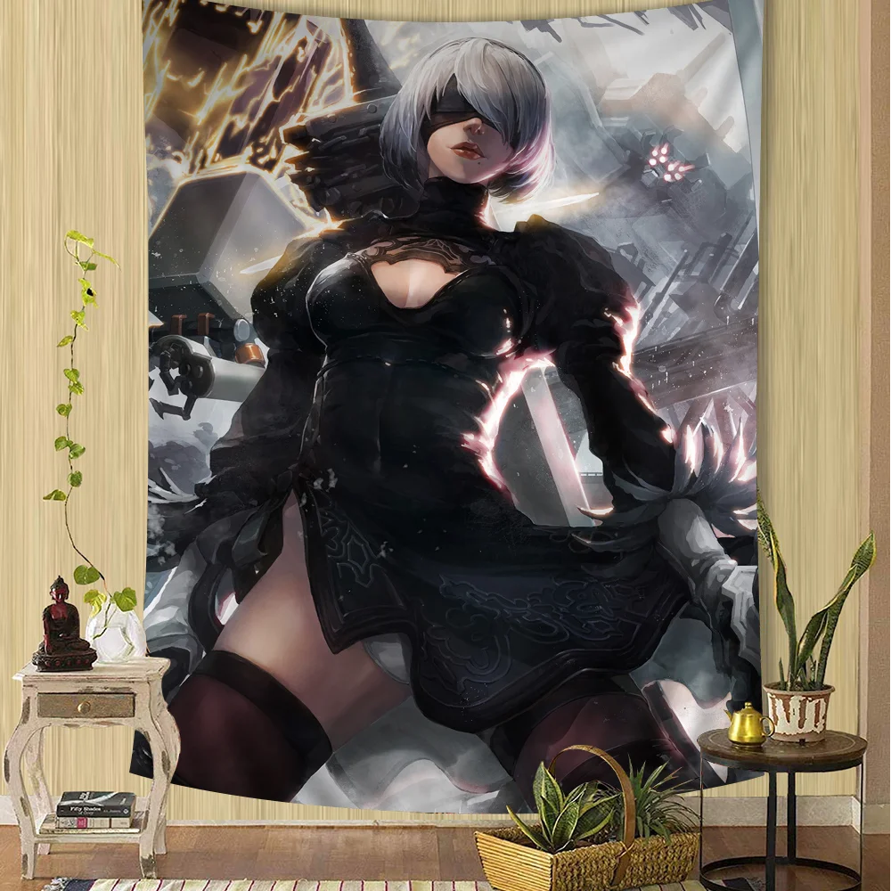 NieR Automata Cartoon Tapestry Home Decoration hippie bohemian decoration divination Home Decor