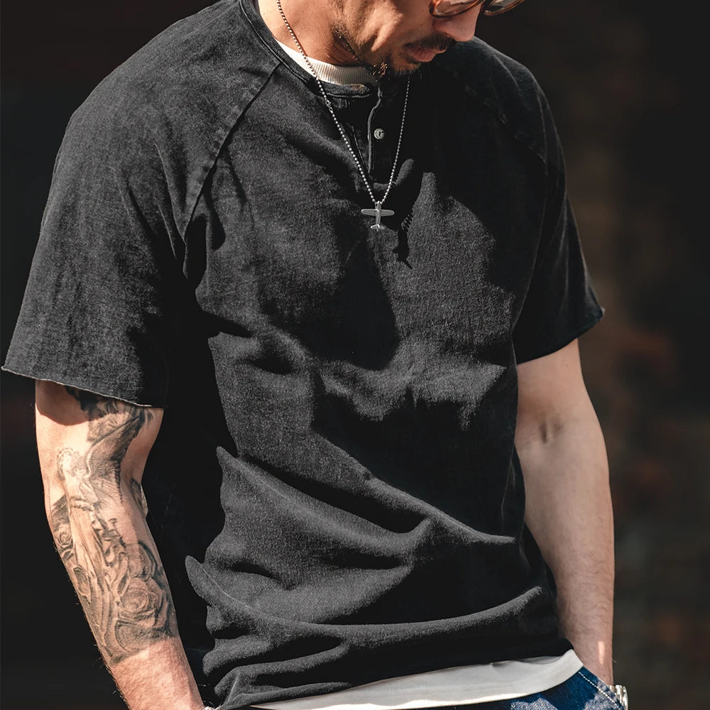 Maden Men Summer T Shirts Cotton Casual Streetwear Tees Retro Do Old Tops Slight Stretch Slim Short Sleeve T-shirts