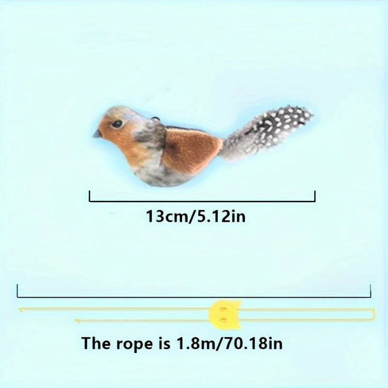 Automatic Chirping Cat Toy - Motion Activated with Catnip & Feathers, Chew-Proof Interactive Pet Game for Indoor Kittens