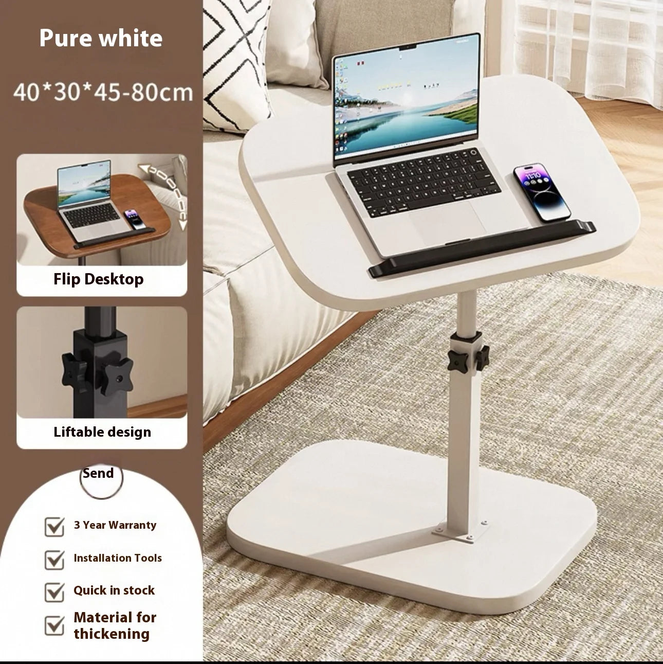 Mobile adjustable edge table Household foldable Mobile Lift Computer Desk Folding living room Desk Dormitory Bedside Table