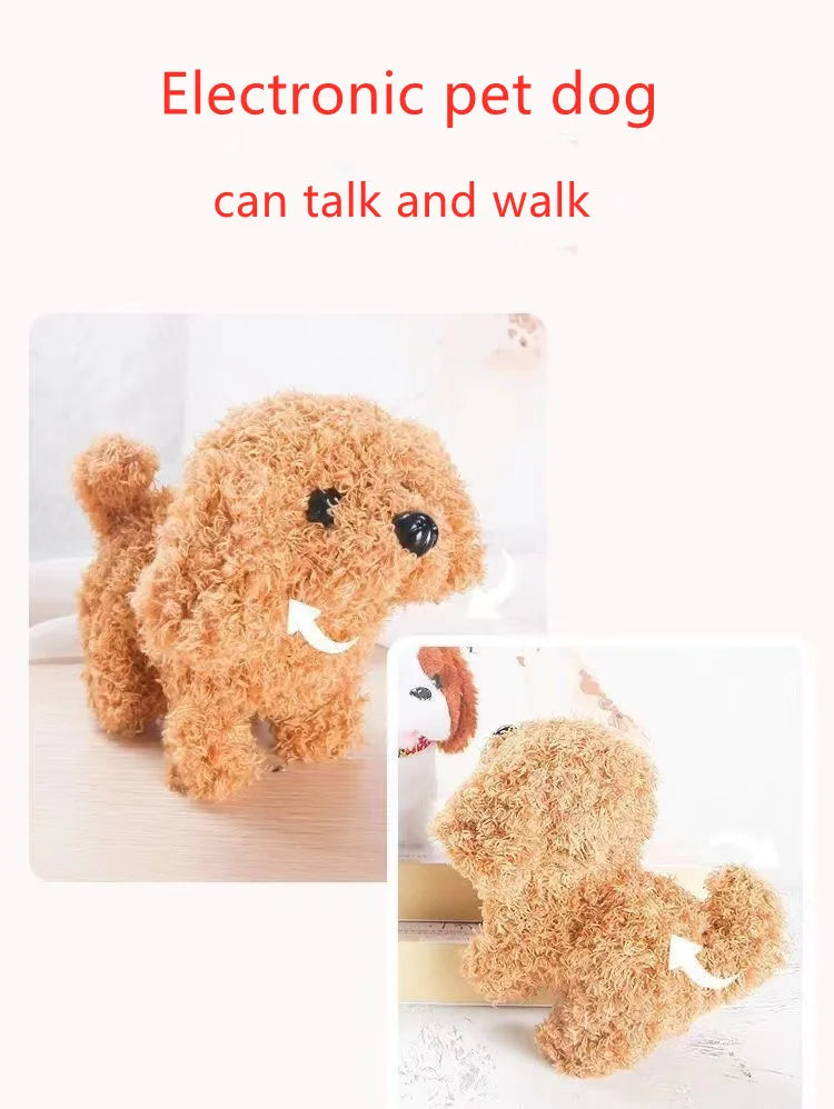 Baby Toy Dogs That Walks and Barks Tail Wagging Plush Interactive Electronic Pets Puppy Montessori Toys for Girls Toddlers Kids