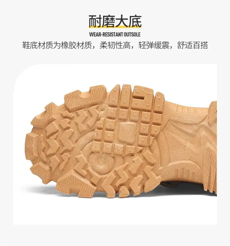 Mens Boots Leather Shoes Platform Boots for Men Outdoor Sneakers Motorcycle Ankle Boots Male Work Boot Casual Hiking Shoes