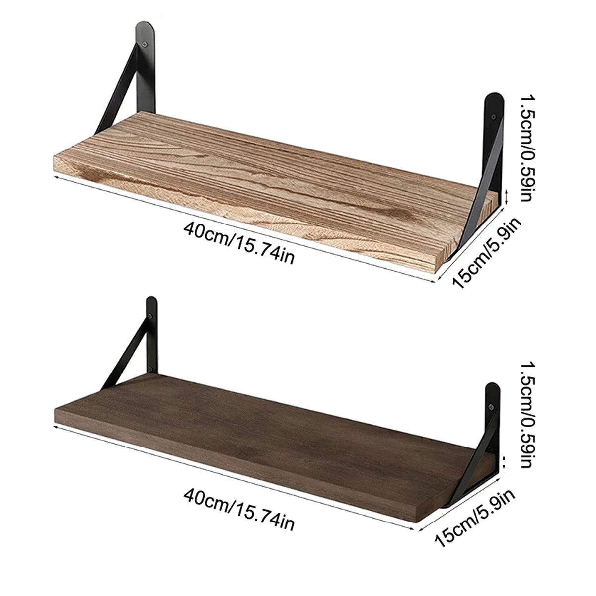 Floating Shelves for Wall,Bookshelves,Wall Mounted Wood Shelf for Living Room, Bathroom, Bedroom, Kitchen, Home Decor